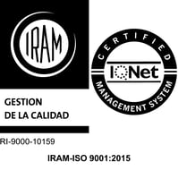 Logo ISO 9001 con IQNet en BN