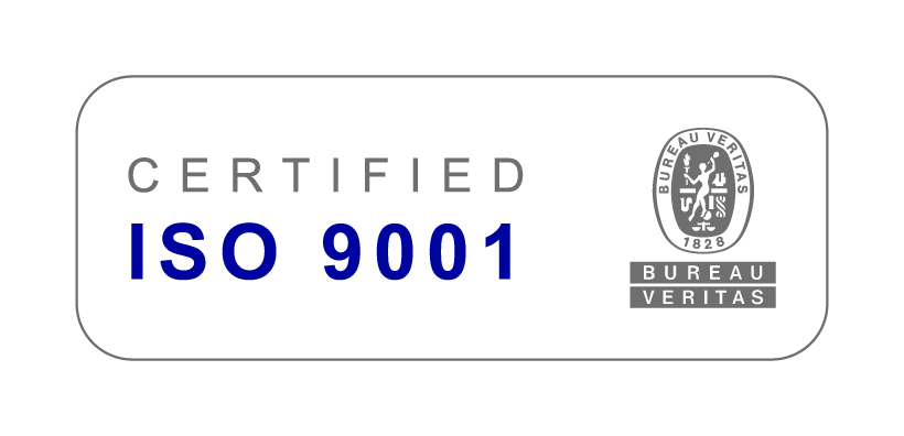 Logo ISO 9001 con IQNet en BN